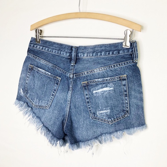 Free people we the free, distressed, fringed button, fly denim shorts - Picture 9 of 11